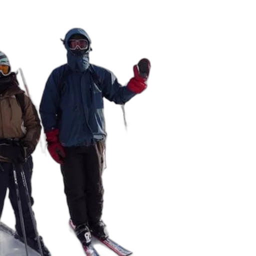 two, skiers, snowy, mountain transparent PNG cut-out
