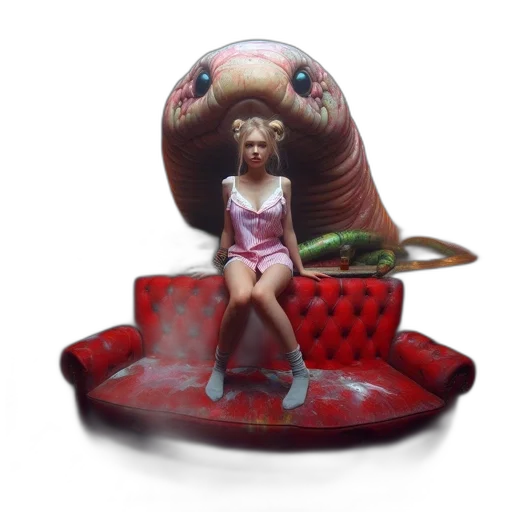 furniture, hat, creature, 3d render transparent PNG cut-out