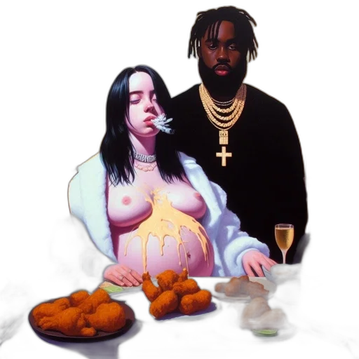 food, vaporwave, concept art, fire transparent PNG cut-out