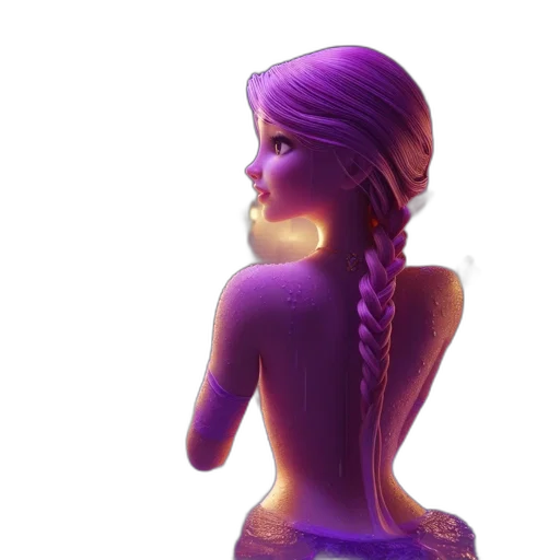 dress, crown, staff, hair transparent PNG cut-out