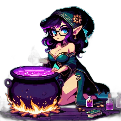 fantasy art, pixel art, concept art, cartoon transparent PNG cut-out