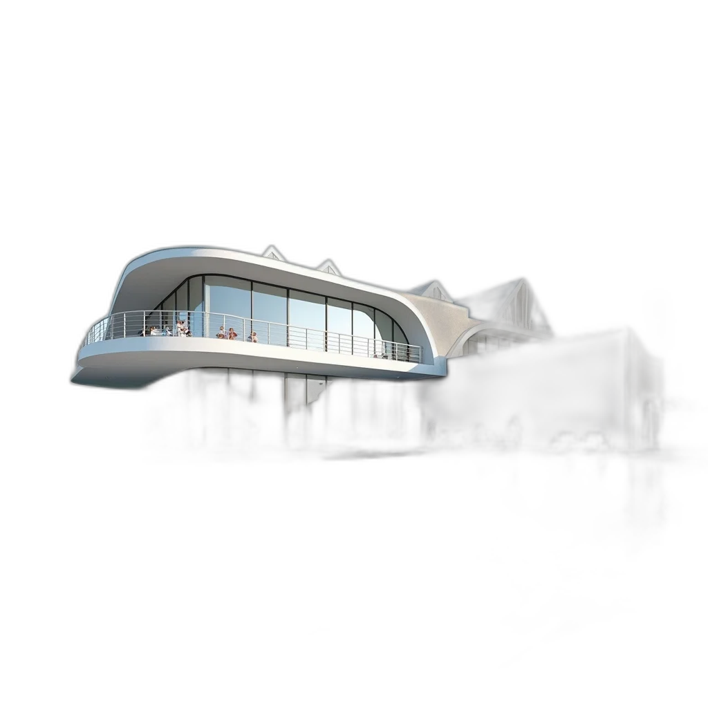 building, car, 3d render, concept art transparent PNG cut-out