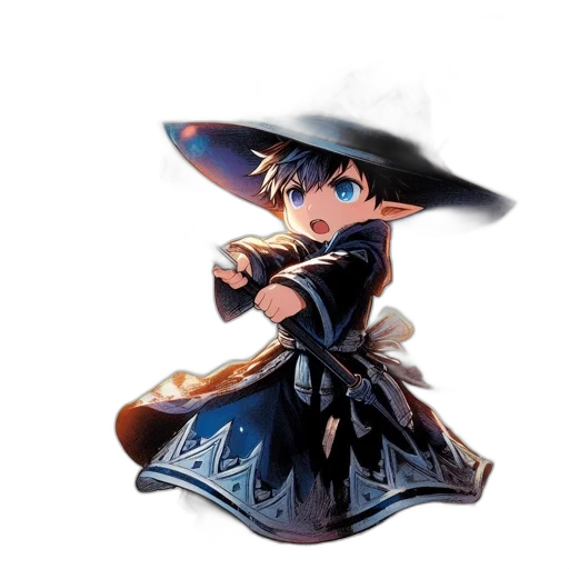 umbrella, hat, dress, staff transparent PNG cut-out