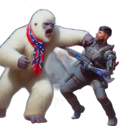 creature, animal, weapon, jacket transparent PNG cut-out