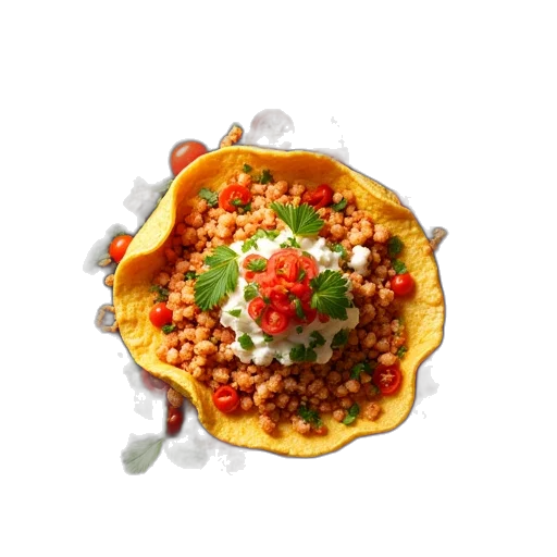food, crown, 3d render, photorealistic transparent PNG cut-out