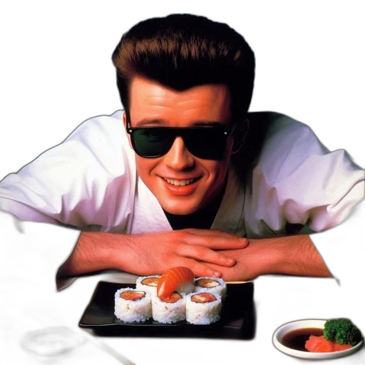 food, robot, vaporwave, photorealistic transparent PNG cut-out