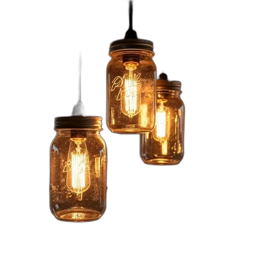 3d render, large, mason, jar transparent PNG cut-out