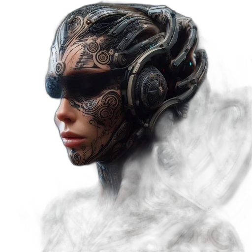 mask, robot, face, creature transparent PNG cut-out