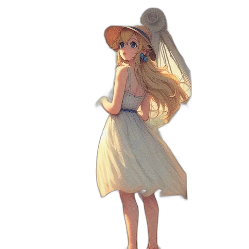 dress, hat, staff, crown transparent PNG cut-out