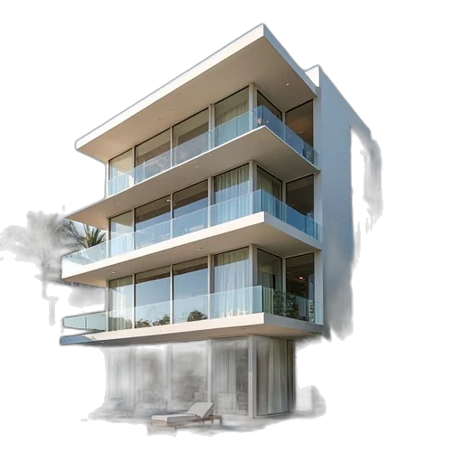 building, 3d render, photorealistic, concept art transparent PNG cut-out