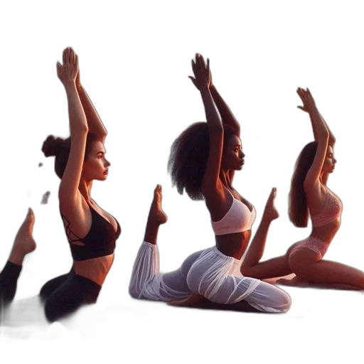concept art, three, women, practice transparent PNG cut-out