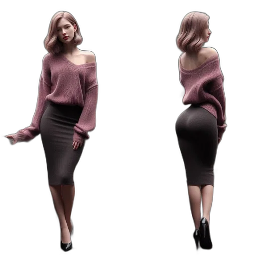 dress, jacket, 3d render, concept art transparent PNG cut-out