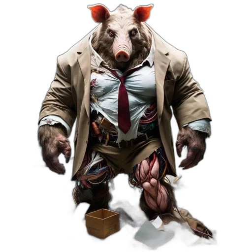 animal, creature, staff, jacket transparent PNG cut-out