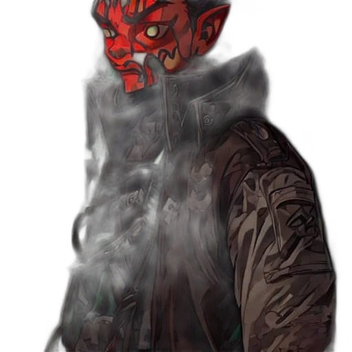mask, jacket, staff, face transparent PNG cut-out