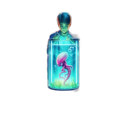 bottle, jewelry, vaporwave, concept art transparent PNG cut-out