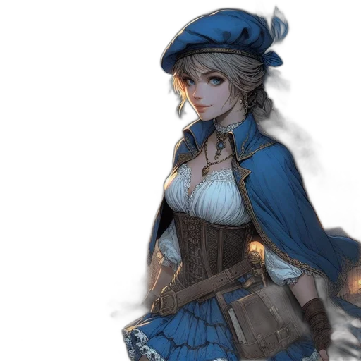 staff, dress, hat, fantasy art transparent PNG cut-out