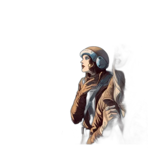 jacket, staff, face, hat transparent PNG cut-out