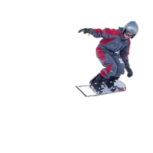 3d render, snow, snowboarder, red transparent PNG cut-out