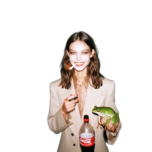 jacket, bottle, food, face transparent PNG cut-out