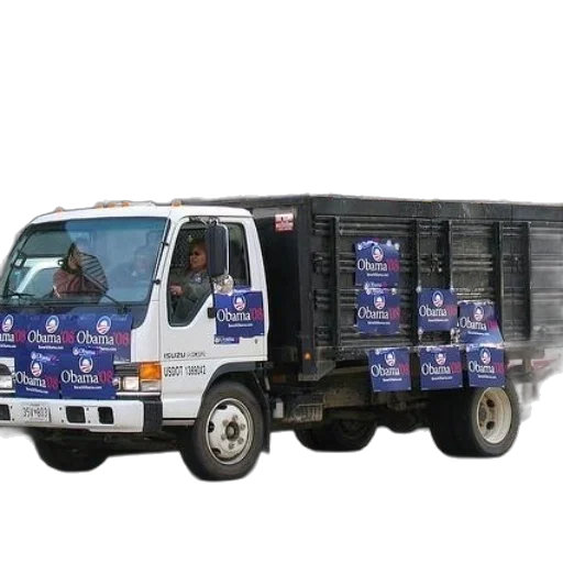 truck, obama, signs, driving transparent PNG cut-out