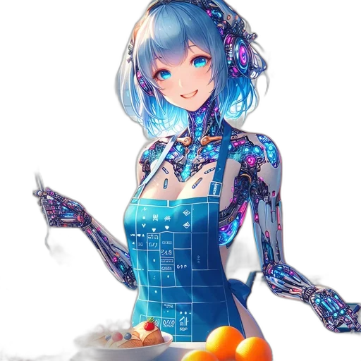 robot, dress, food, staff transparent PNG cut-out