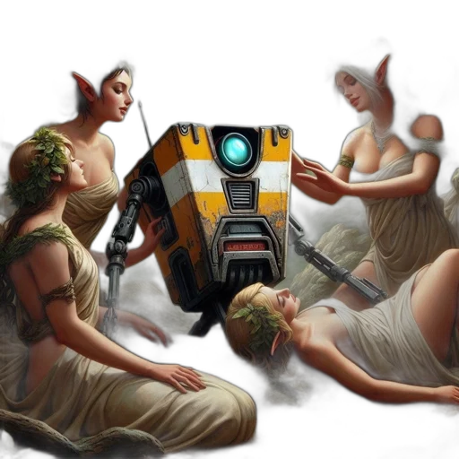 robot, concept art, cyberpunk, fantasy art transparent PNG cut-out