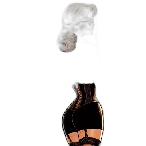 dress, bottle, hair, 3d render transparent PNG cut-out
