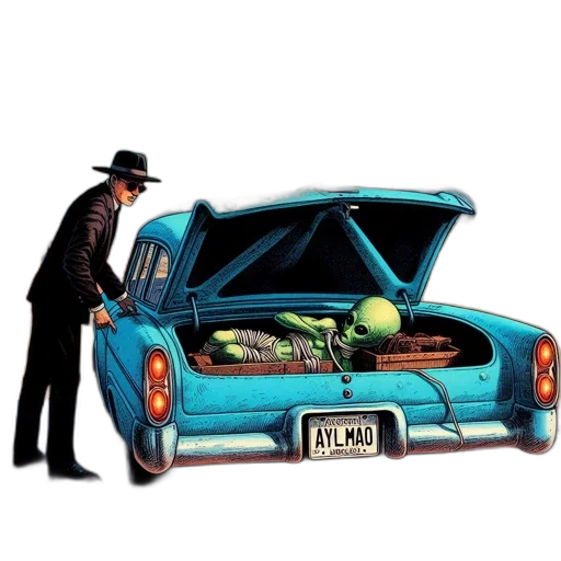 car, hat, robot, concept art transparent PNG cut-out