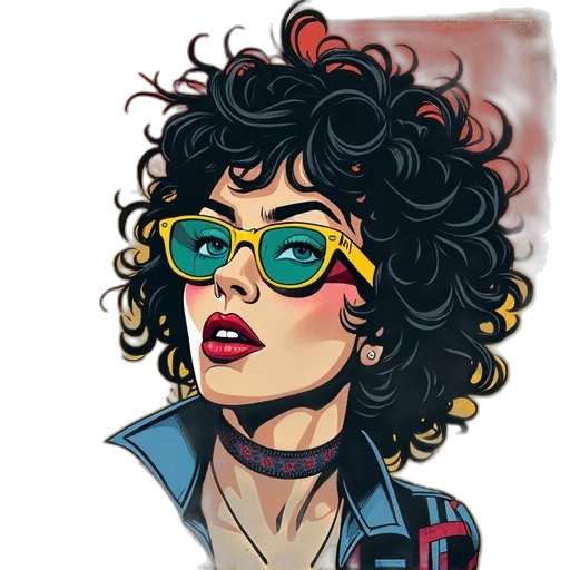 jacket, face, comic book art, cartoon transparent PNG cut-out