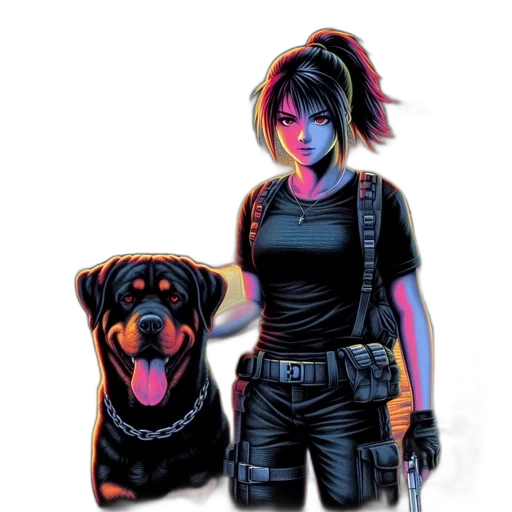comic book art, cyberpunk, concept art, pixel art transparent PNG cut-out