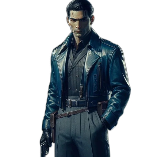 jacket, staff, weapon, concept art transparent PNG cut-out