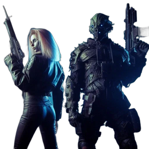 concept art, cyberpunk, comic book art, outer space transparent PNG cut-out