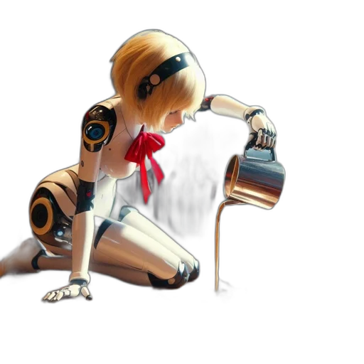 robot, staff, weapon, dress transparent PNG cut-out