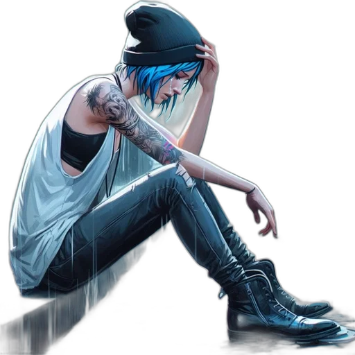 hat, concept art, cyberpunk, fantasy art transparent PNG cut-out