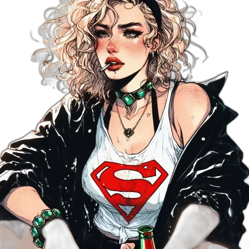 jacket, jewelry, comic book art, concept art transparent PNG cut-out