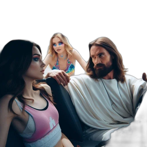 concept art, fantasy art, photorealistic, vaporwave transparent PNG cut-out