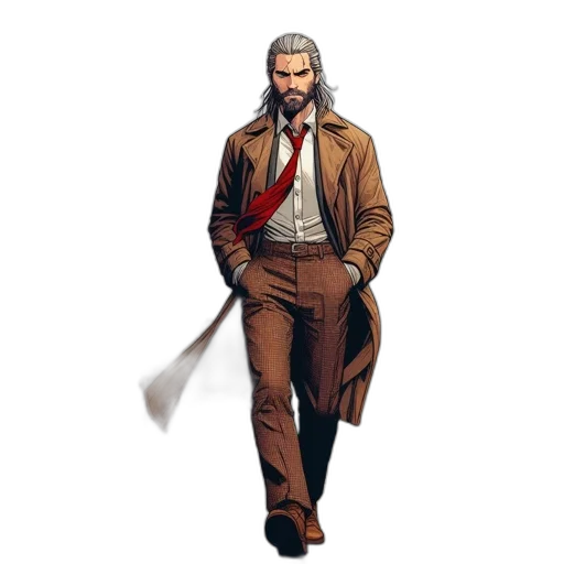 jacket, staff, sword, weapon transparent PNG cut-out