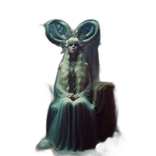 creature, mask, crown, staff transparent PNG cut-out