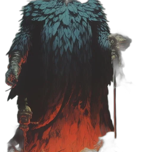 dragon, creature, staff, sword transparent PNG cut-out