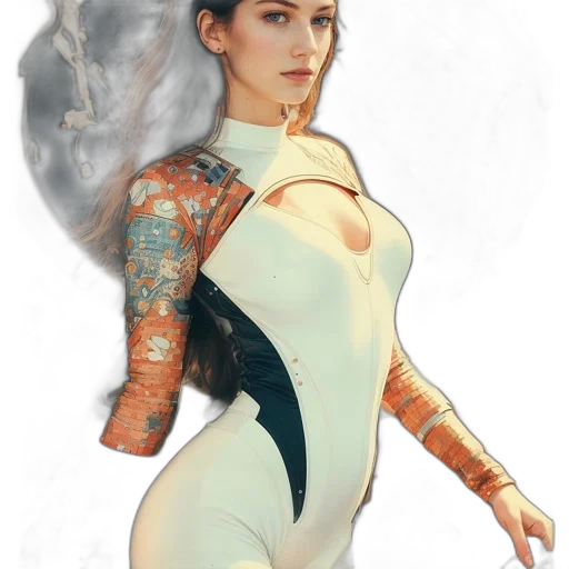 dress, robot, dragon, fantasy art transparent PNG cut-out