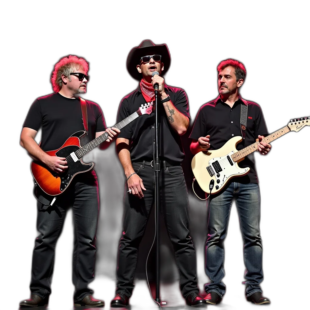 group, three, men, performing transparent PNG cut-out