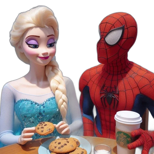 3d render, comic book art, concept art, two transparent PNG cut-out