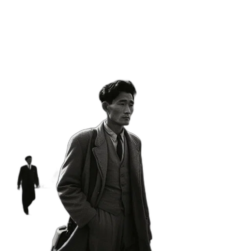 jacket, face, staff, umbrella transparent PNG cut-out
