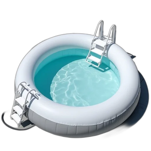3d render, underwater, white, inflatable transparent PNG cut-out