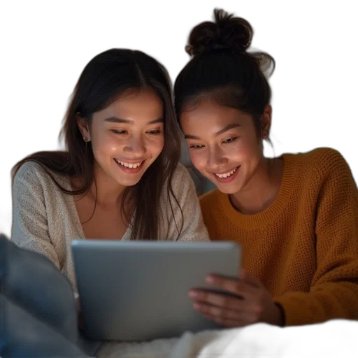 photorealistic, 3d render, asian, couple transparent PNG cut-out