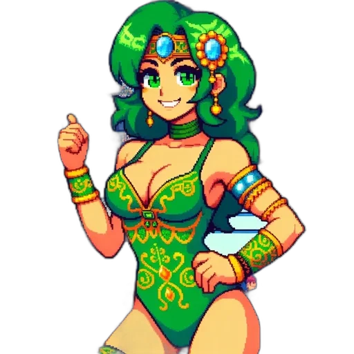 dress, staff, pixel art, fantasy art transparent PNG cut-out