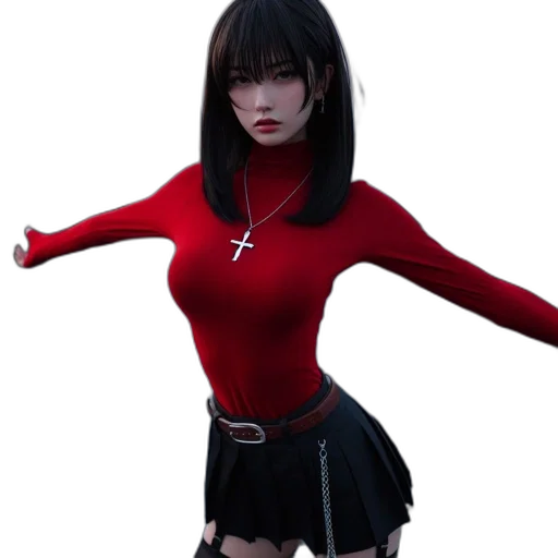 jacket, dress, 3d render, concept art transparent PNG cut-out