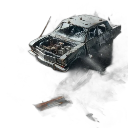 car, weapon, concept art, photorealistic transparent PNG cut-out