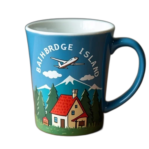 blue, coffee, mug, white transparent PNG cut-out