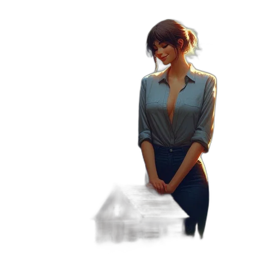 dress, jacket, staff, robot transparent PNG cut-out